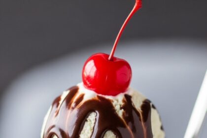 Ice Cream Sundae With Cherry On Top