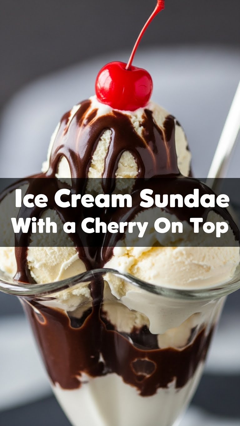 Ice Cream Sundae With Cherry On Top