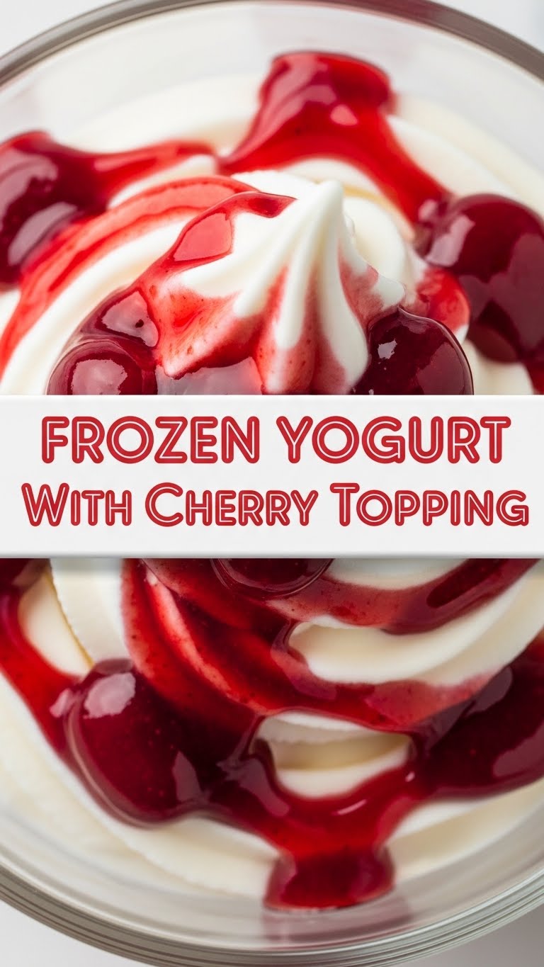 Frozen Yogurt With Cherry Topping