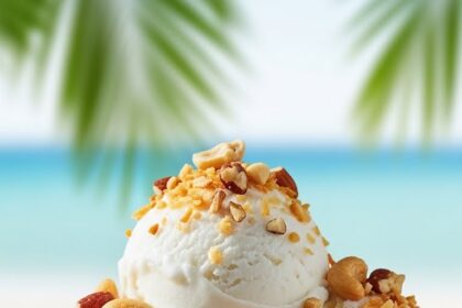 Coconut Ice Cream With Nuts