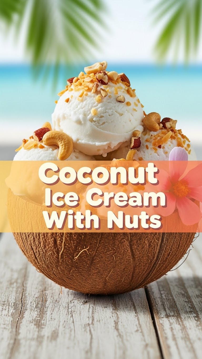 Coconut Ice Cream With Nuts