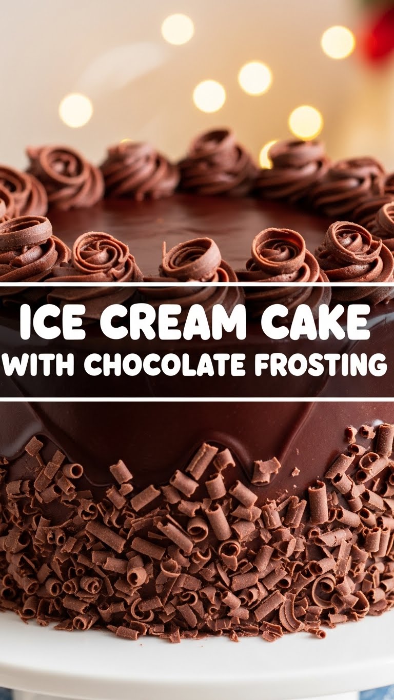 Ice Cream Cake With Chocolate Frosting
