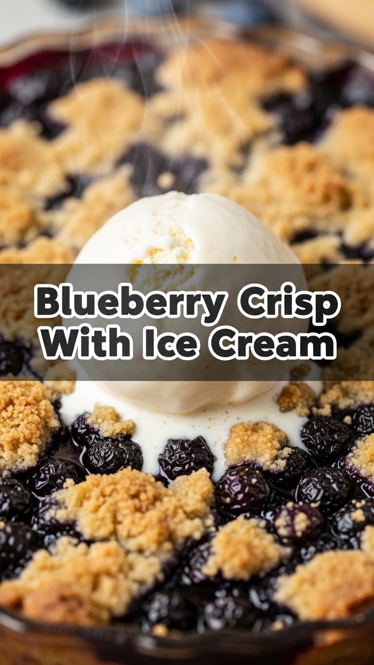 Blueberry Crisp With Ice Cream