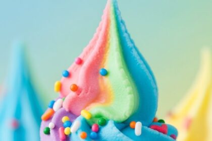 Colorful Frozen Yogurt With Sprinkles
