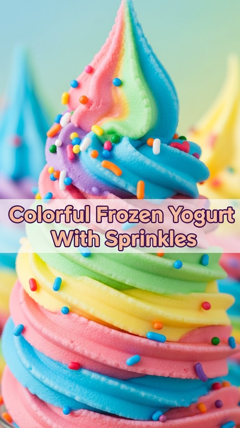 Colorful Frozen Yogurt With Sprinkles
