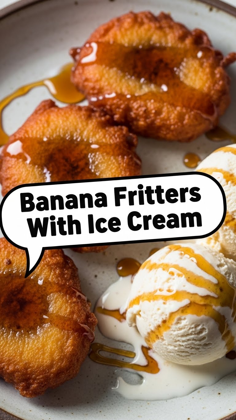 Banana Fritters With Ice Cream
