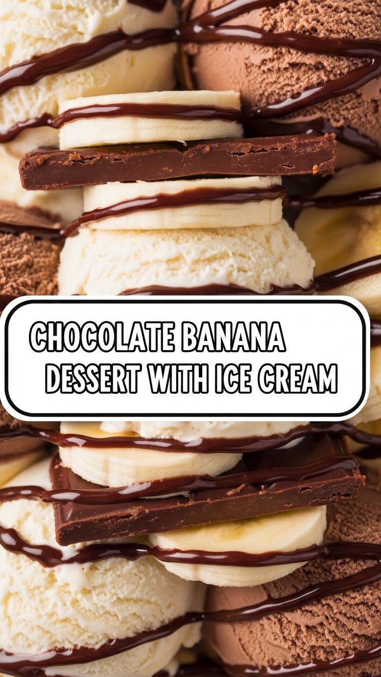 Chocolate Banana Dessert With Ice Cream