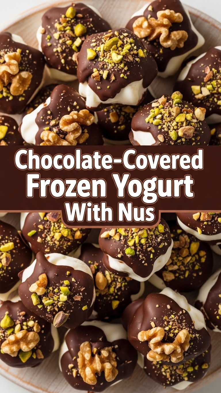 Chocolate-Covered Frozen Yogurt With Nuts