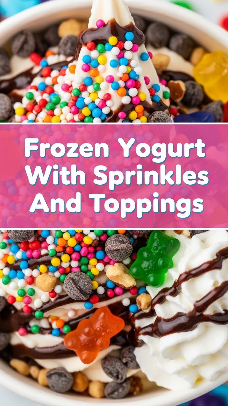 Frozen Yogurt With Sprinkles And Toppings