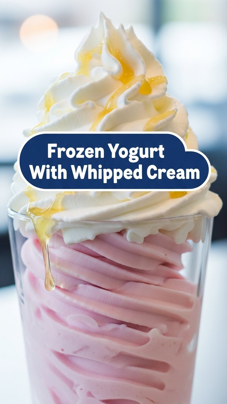 Frozen Yogurt With Whipped Cream