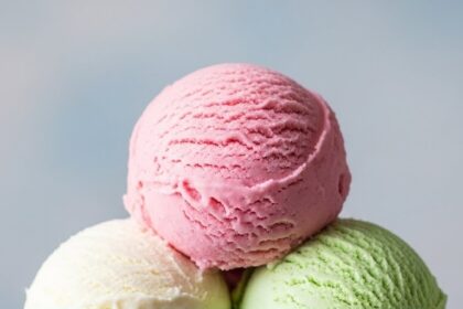 Cake With Ice Cream On Top