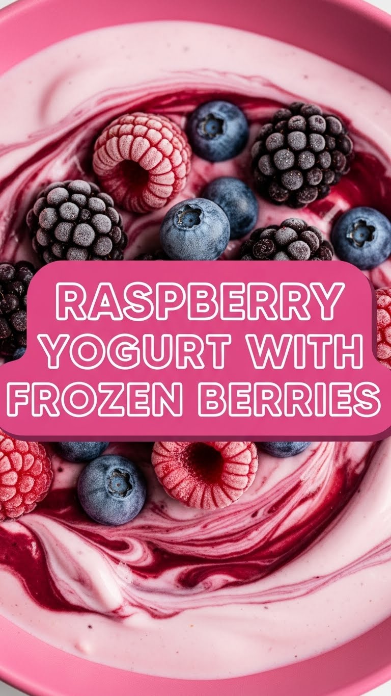 Raspberry Yogurt With Frozen Berries