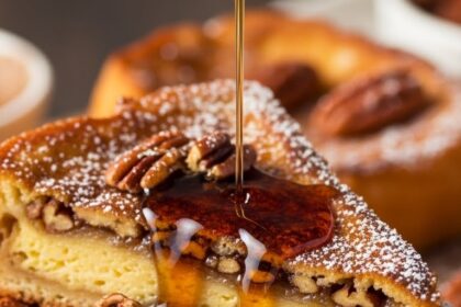 Pecan Pie French Toast With Syrup