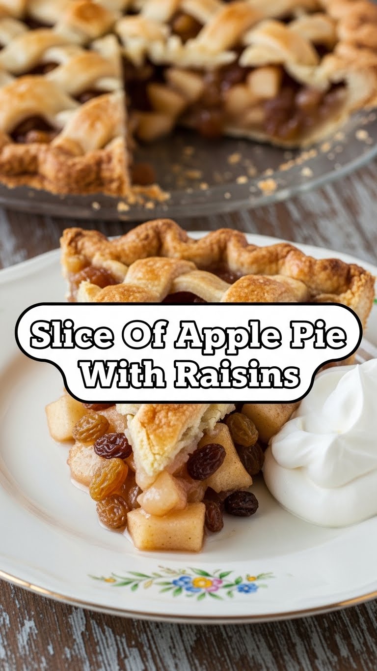Slice Of Apple Pie With Raisins