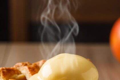 Slice Of Apple Pie With Custard