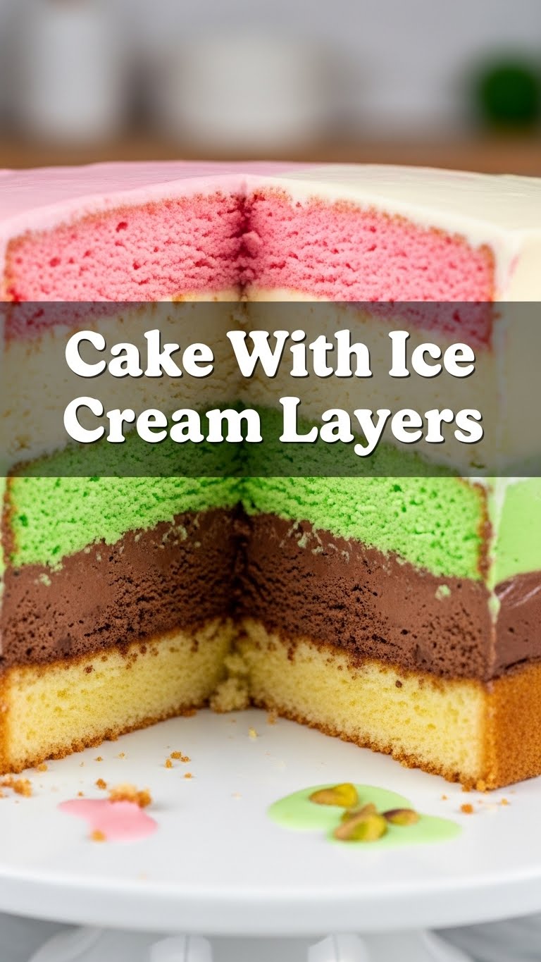 Cake With Ice Cream Layers