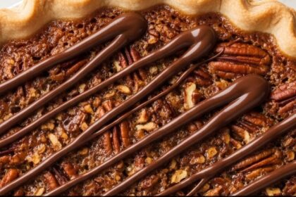 Pecan Pie With Melted Chocolate