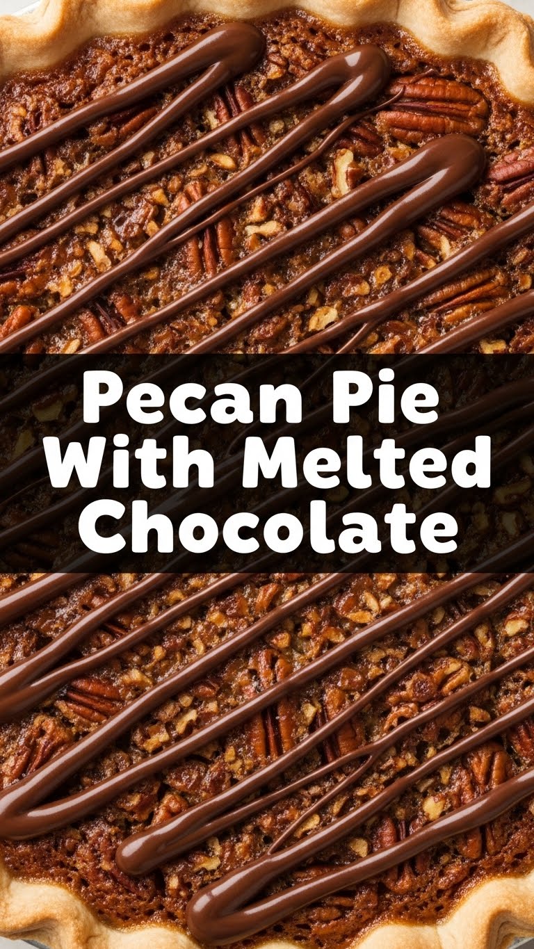 Pecan Pie With Melted Chocolate