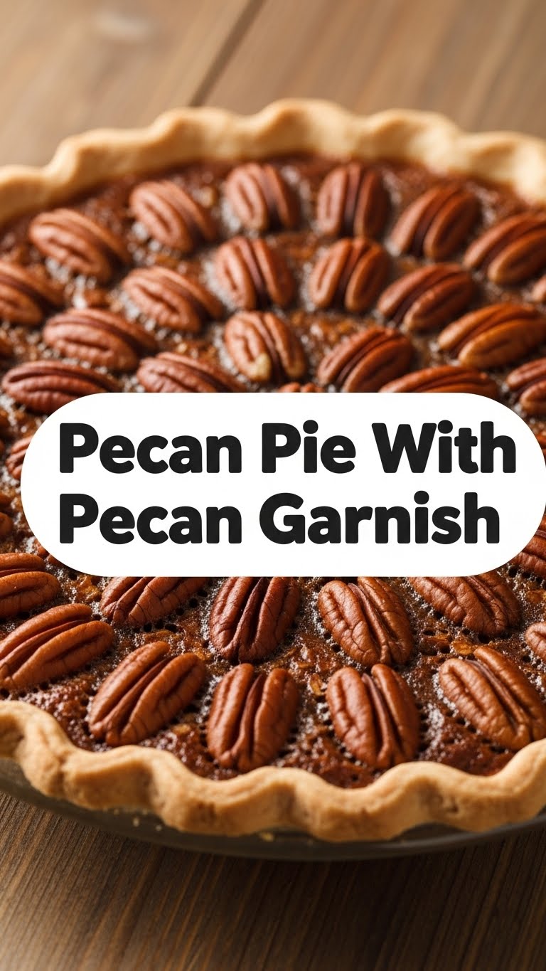 Pecan Pie With Pecan Garnish