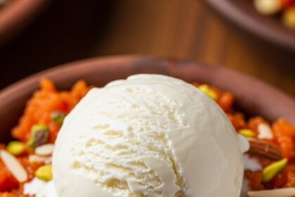 Carrot Halwa With Ice Cream
