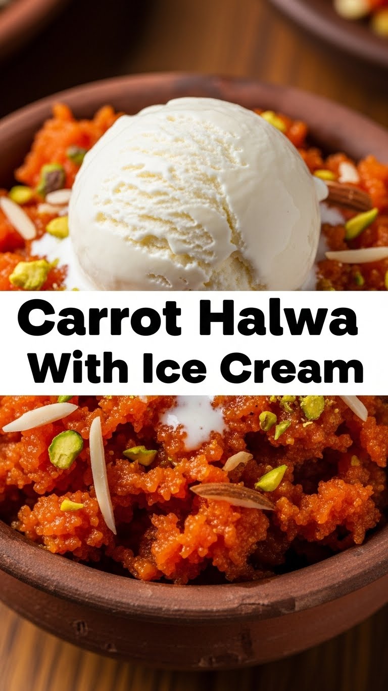 Carrot Halwa With Ice Cream