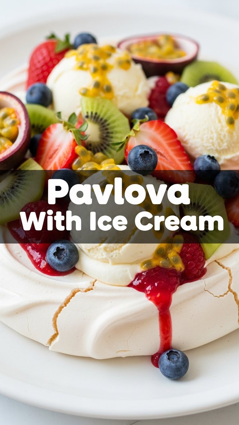 Pavlova With Ice Cream