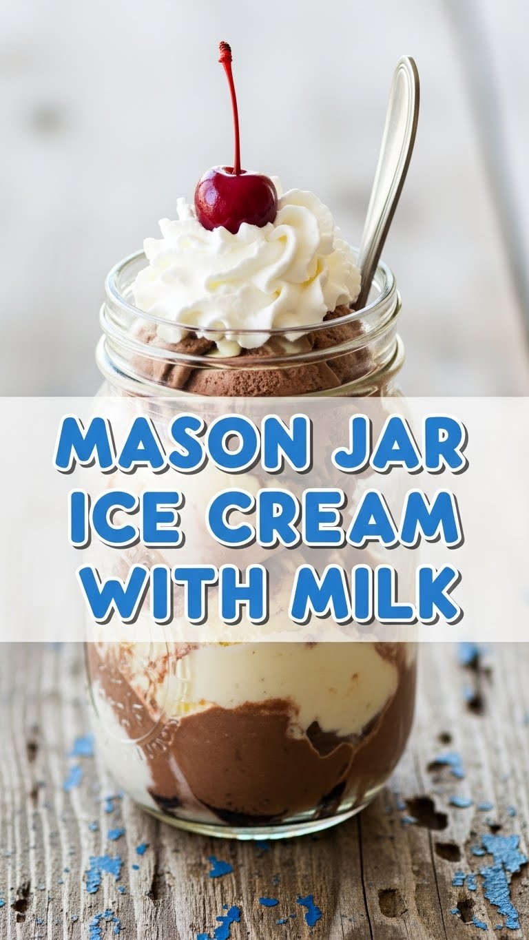 Mason Jar Ice Cream With Milk