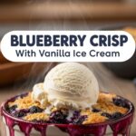 Blueberry Crisp With Vanilla Ice Cream