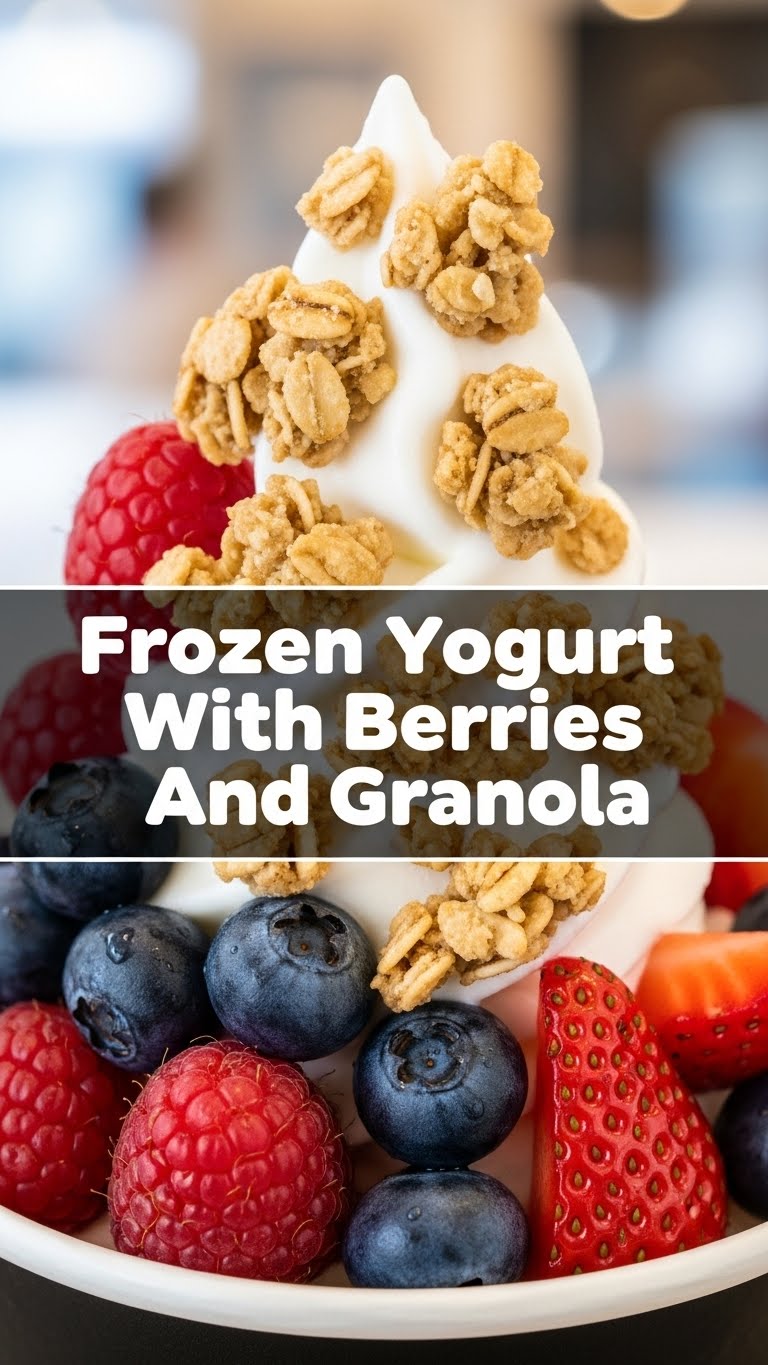 Frozen Yogurt With Berries And Granola