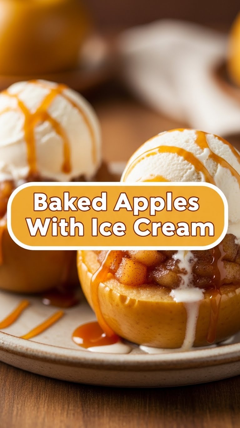 Baked Apples With Ice Cream