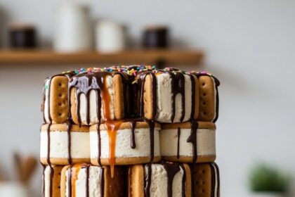 Ice Cream Cake Made With Ice Cream Sandwiches
