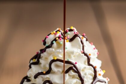 Dessert With Ice Cream And Whipped Cream