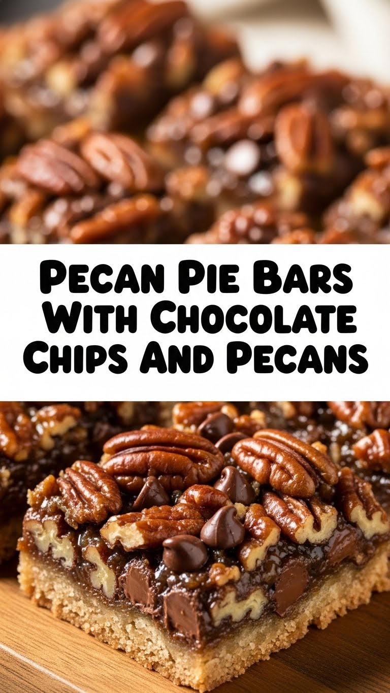 Pecan Pie Bars With Chocolate Chips And Pecans
