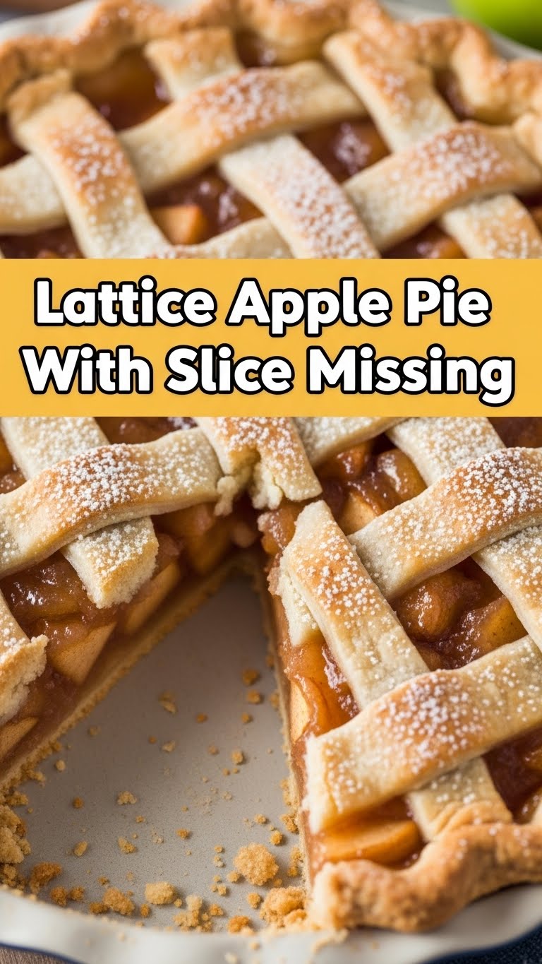 Lattice Apple Pie With Slice Missing