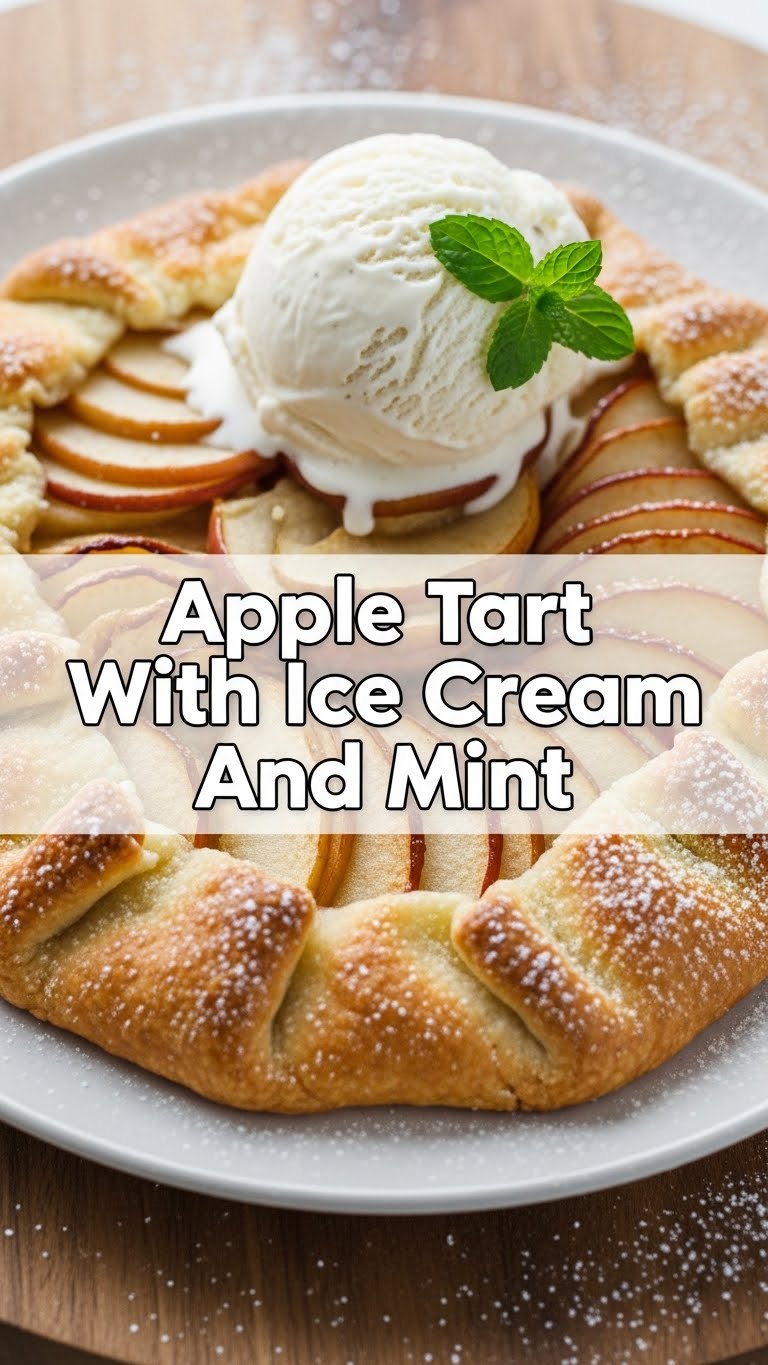 Apple Tart With Ice Cream And Mint