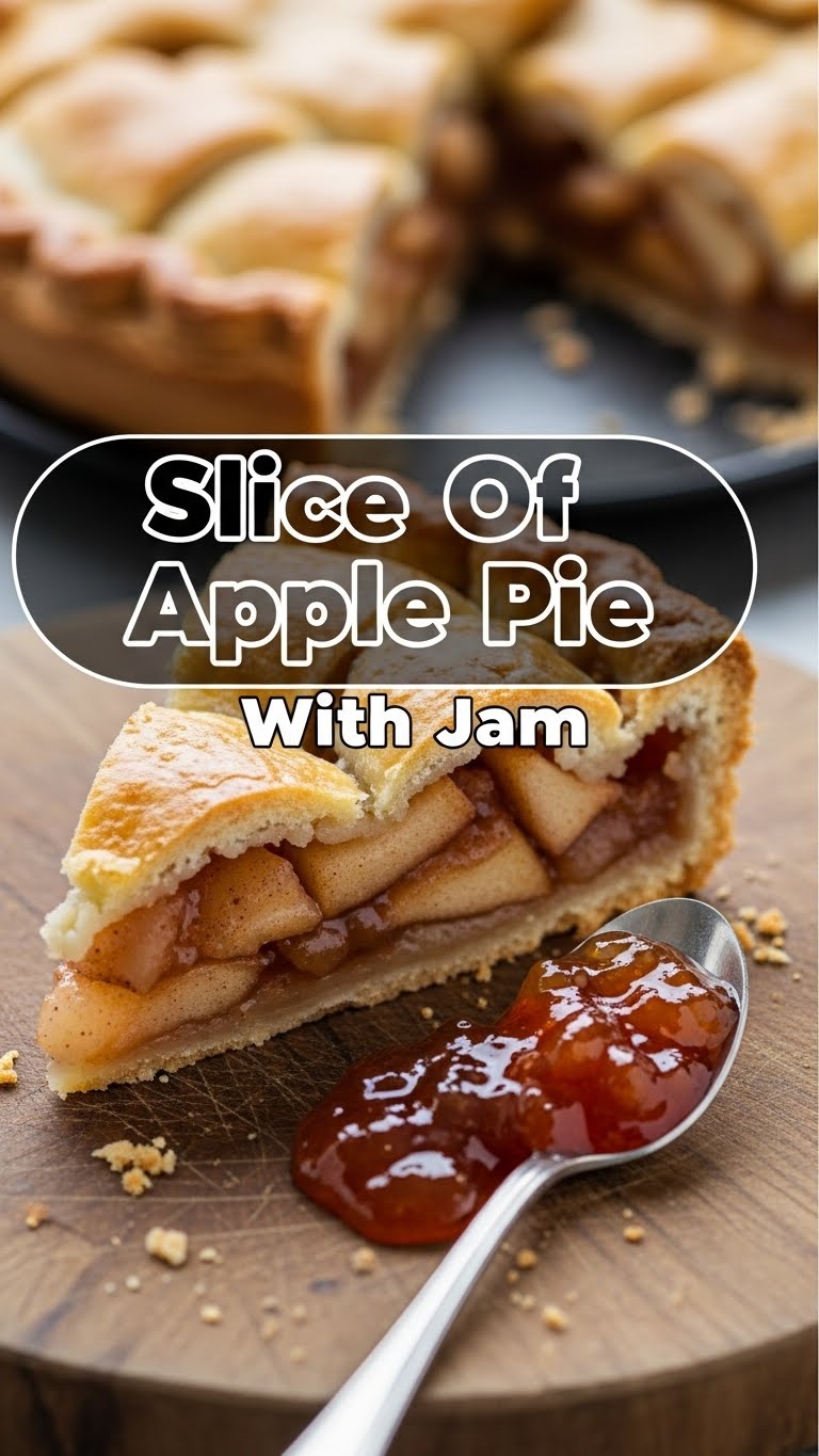 Slice Of Apple Pie With Jam
