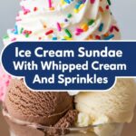 Ice Cream Sundae With Whipped Cream And Sprinkles