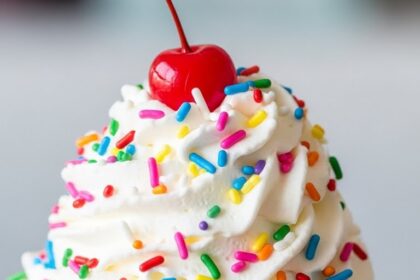 Ice Cream Sundae With Whipped Cream And Sprinkles