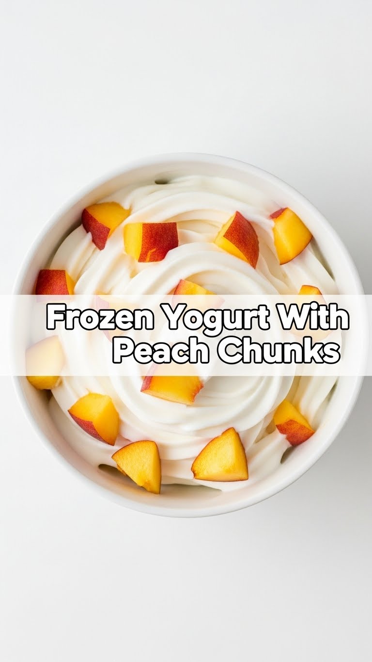 Frozen Yogurt With Peach Chunks