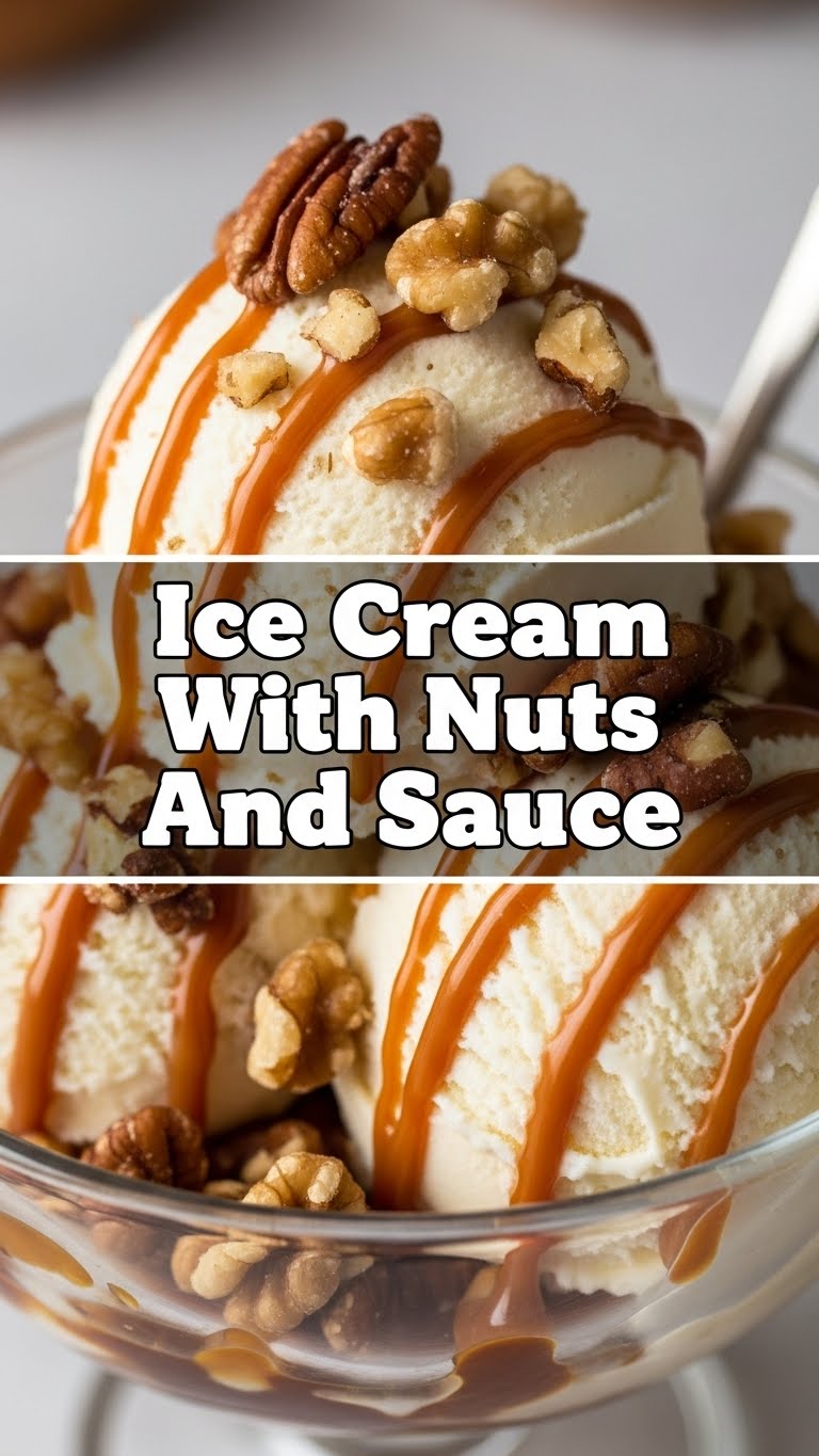 Ice Cream With Nuts And Sauce