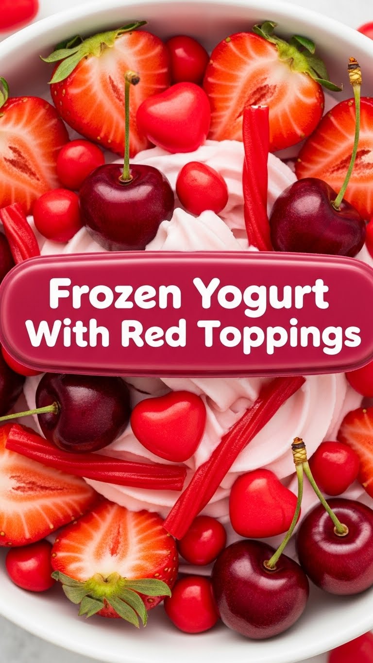 Frozen Yogurt With Red Toppings