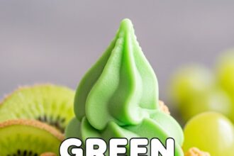 Green Frozen Yogurt With Toppings
