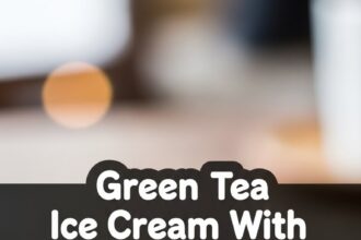 Green Tea Ice Cream With Chocolate Sauce