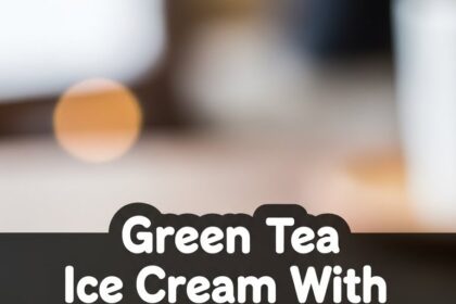 Green Tea Ice Cream With Chocolate Sauce