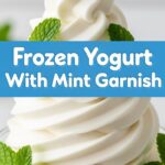 Frozen Yogurt With Mint Garnish