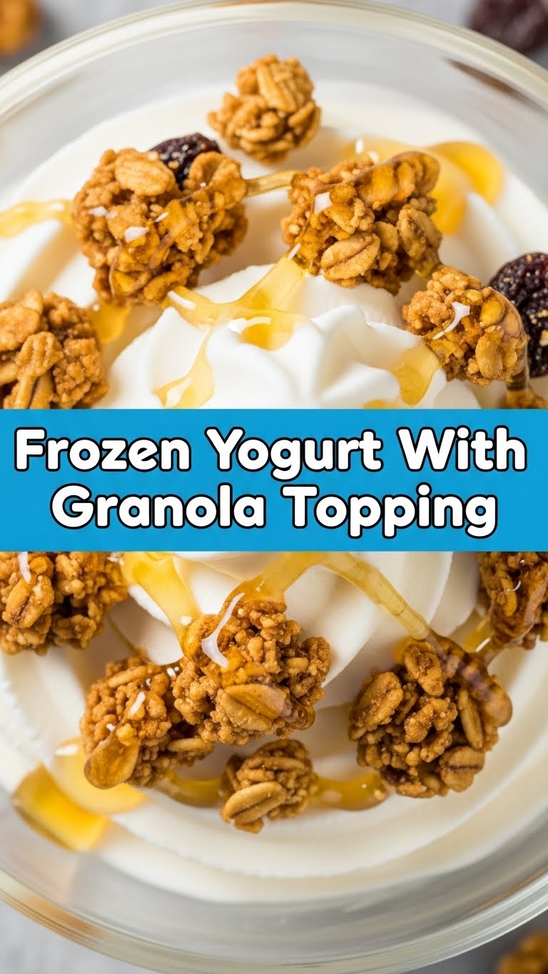 Frozen Yogurt With Granola Topping