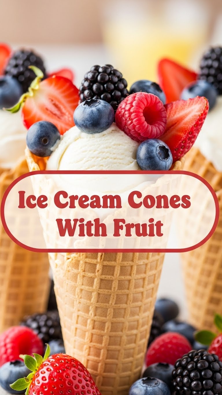 Ice Cream Cones With Fruit