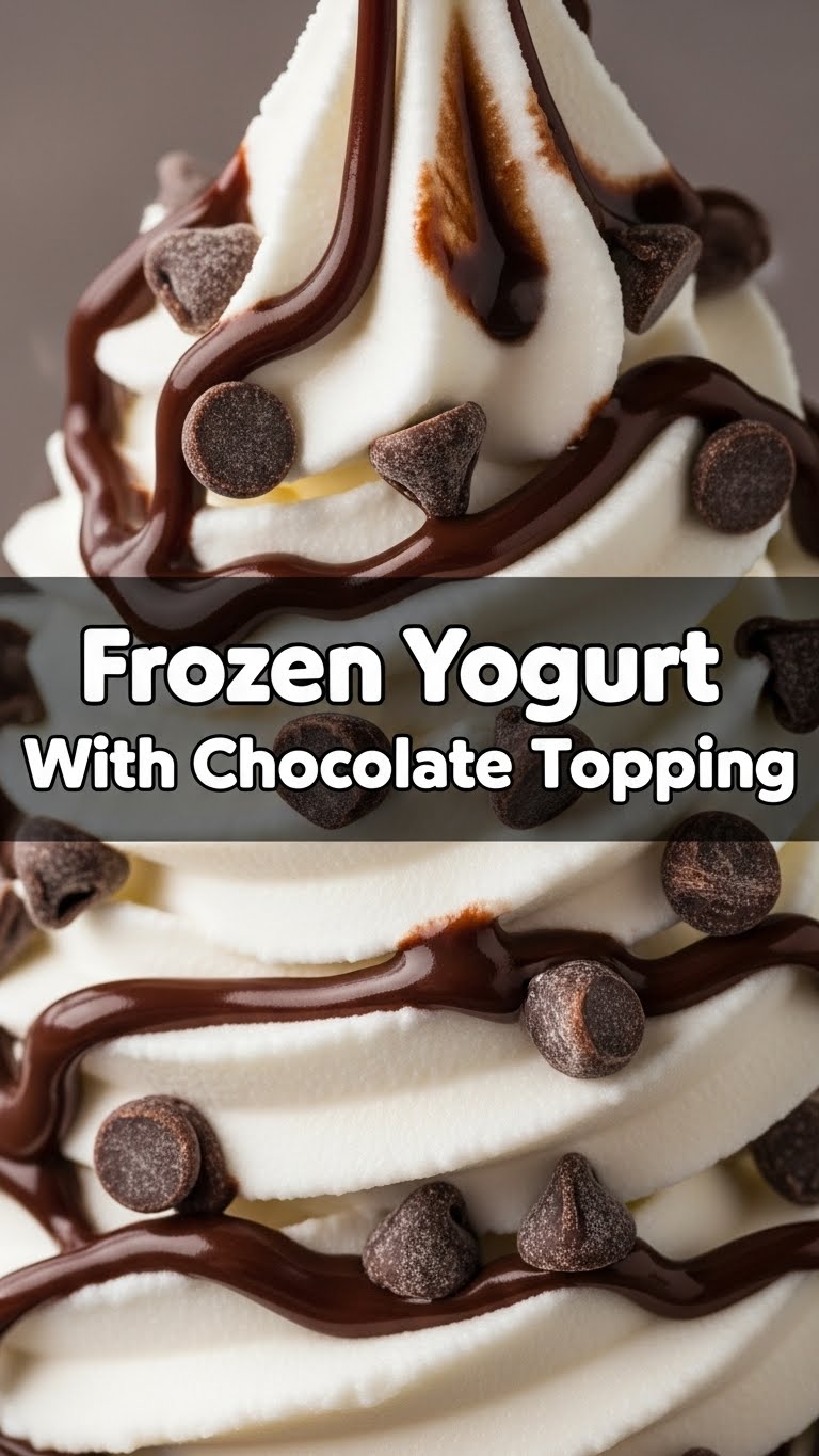 Frozen Yogurt With Chocolate Topping