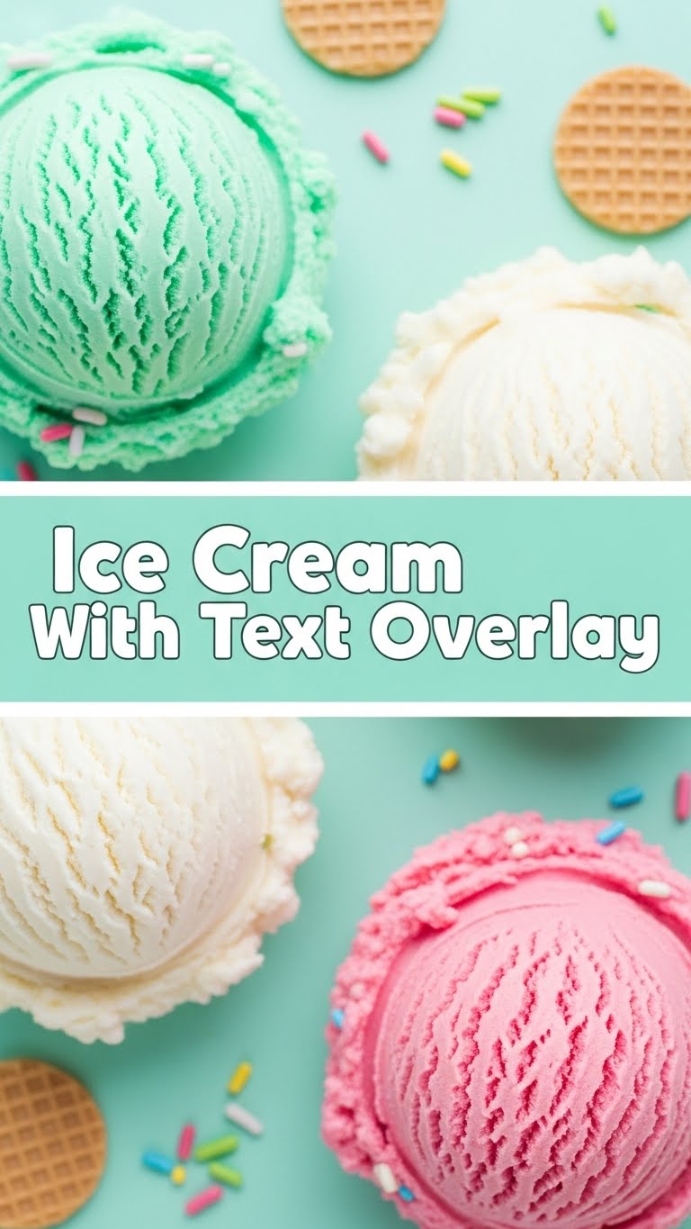Ice Cream With Text Overlay