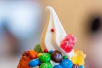 Frozen Yogurt With M&M's